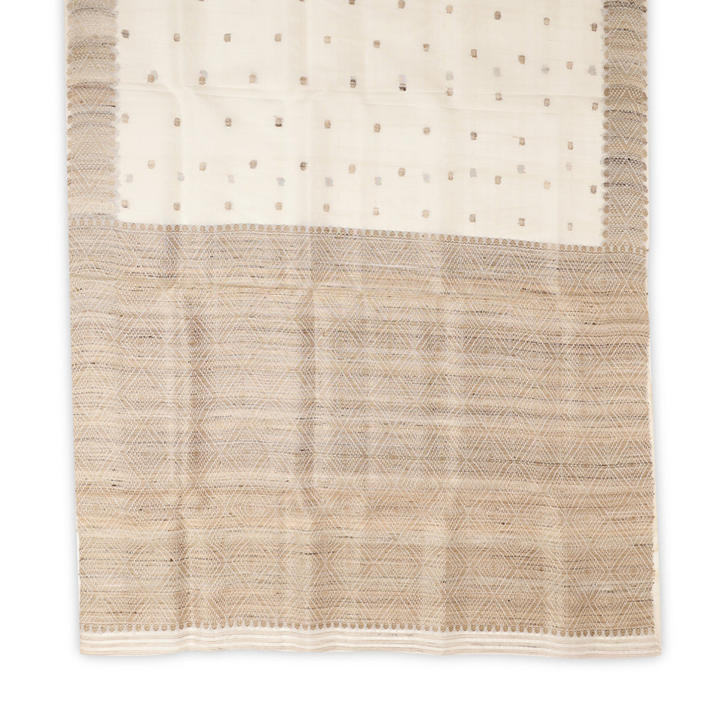 Ivory kesapaat silk saree