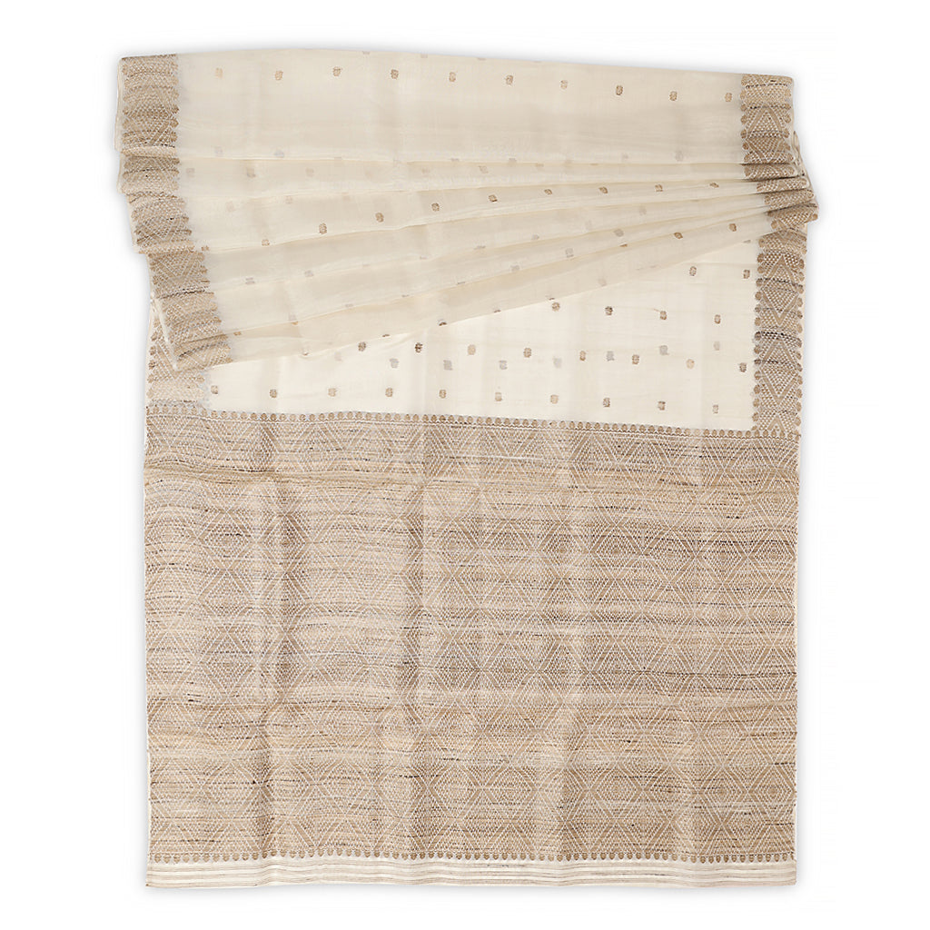Ivory kesapaat silk saree