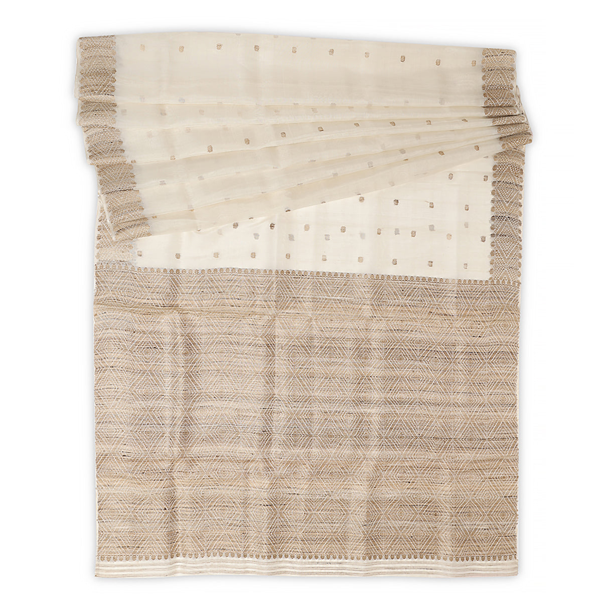 Ivory kesapaat silk saree