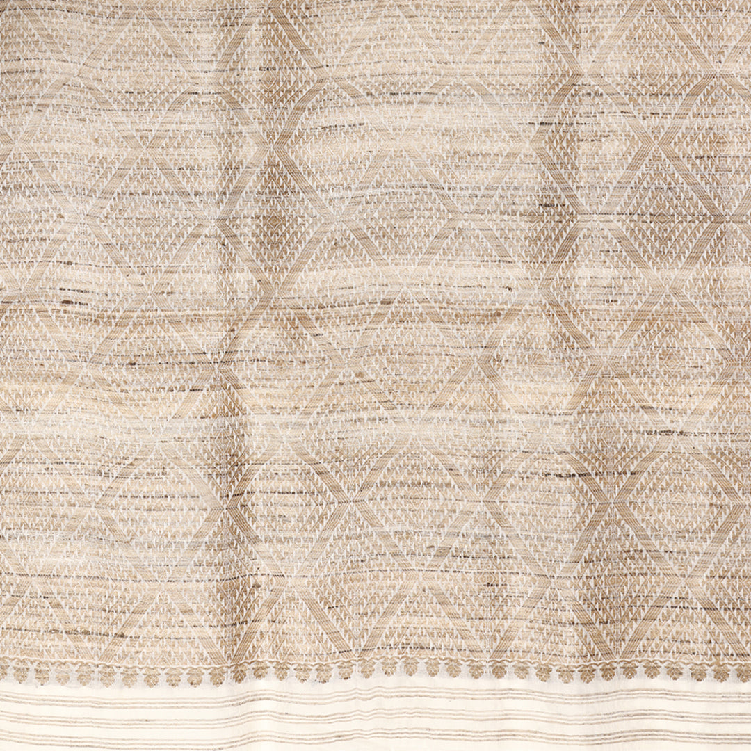 Ivory kesapaat silk saree