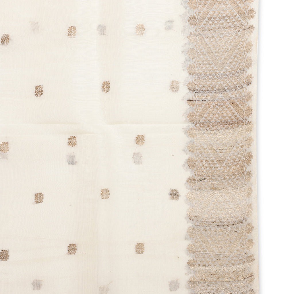 Ivory kesapaat silk saree