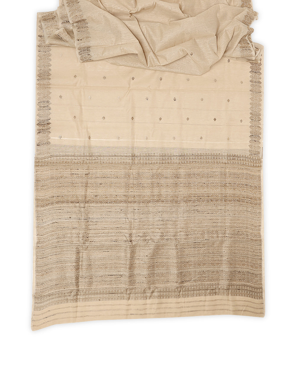 Mandakini beige Raw mulberry Eri silk saree