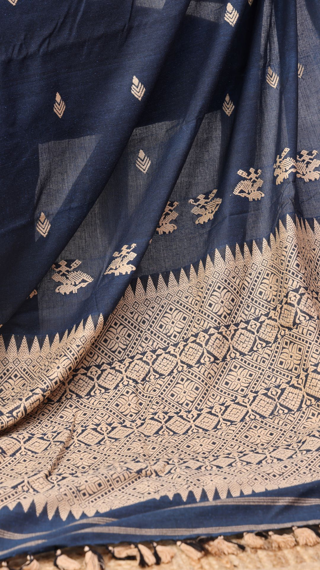 Bohniman Indigo Eri cotton saree