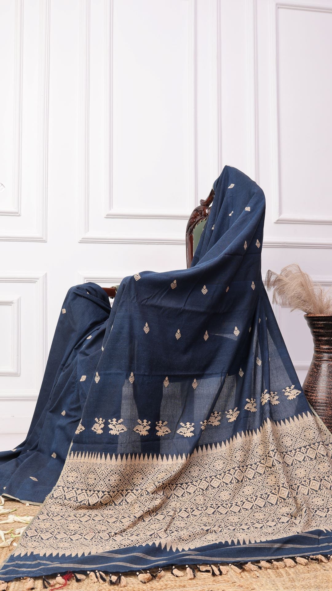Bohniman Indigo Eri cotton saree