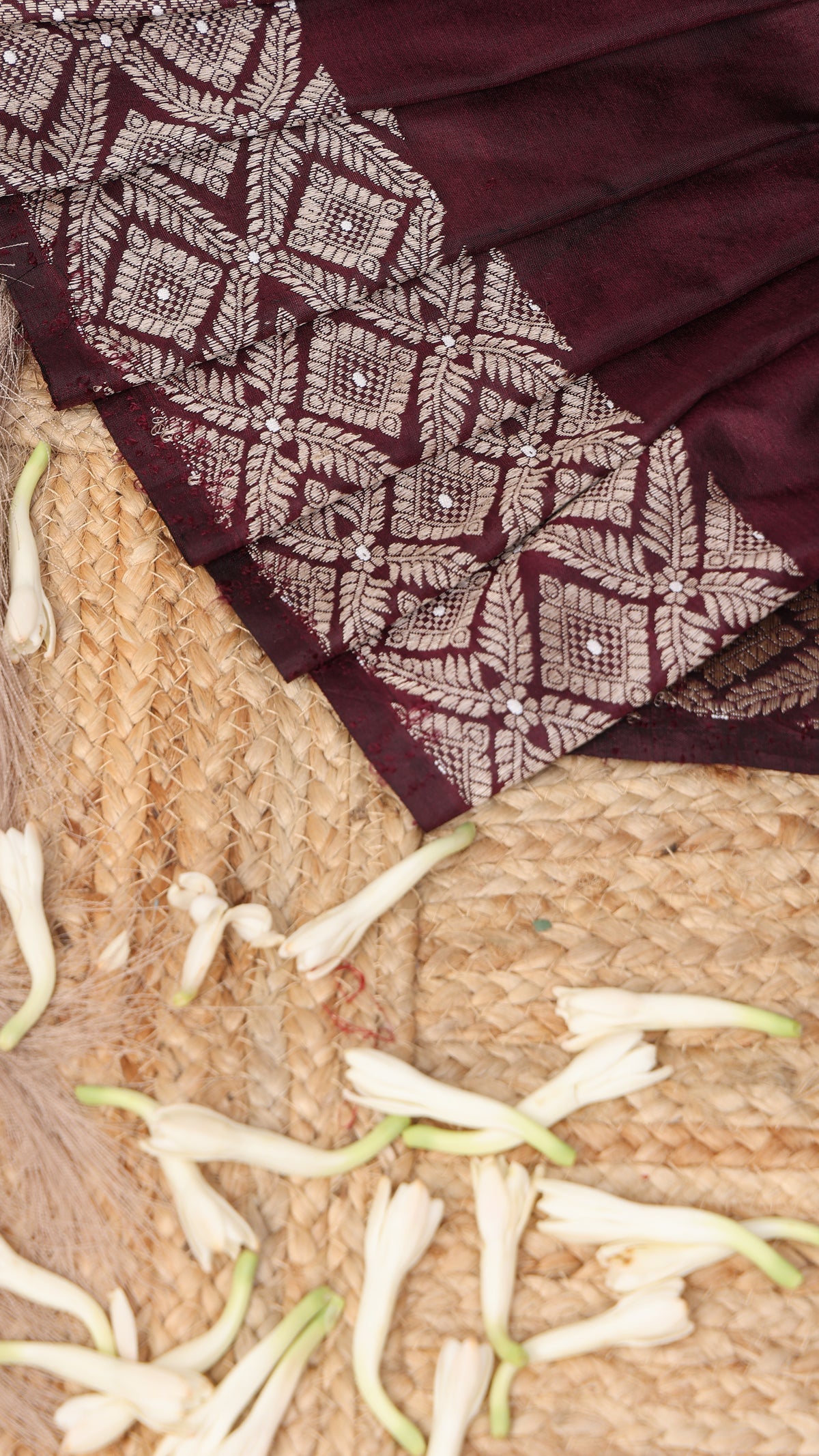 Wine Mulberry saree