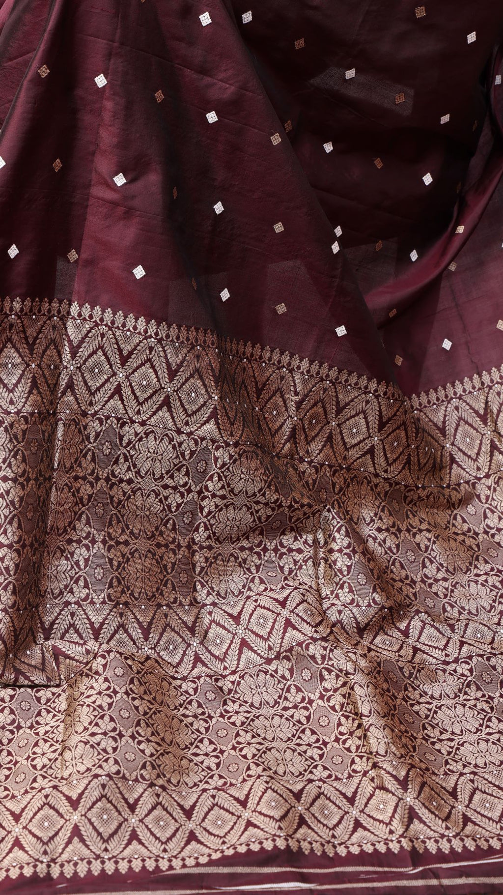 Wine Mulberry saree