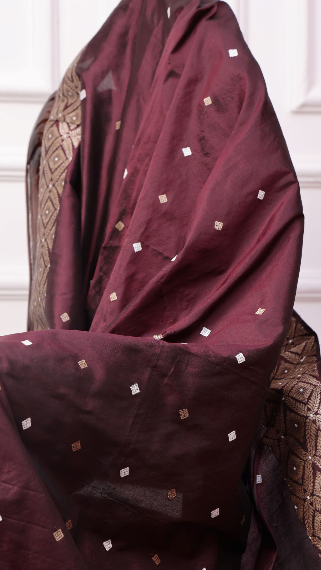 Wine Mulberry saree