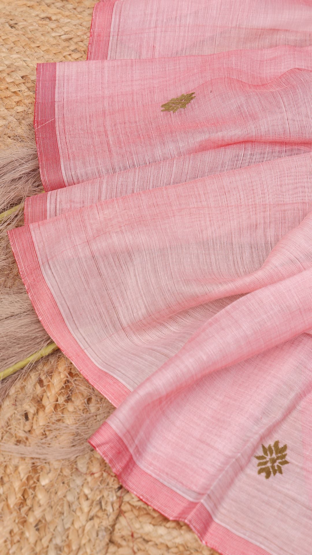 Pink cotton silk saree