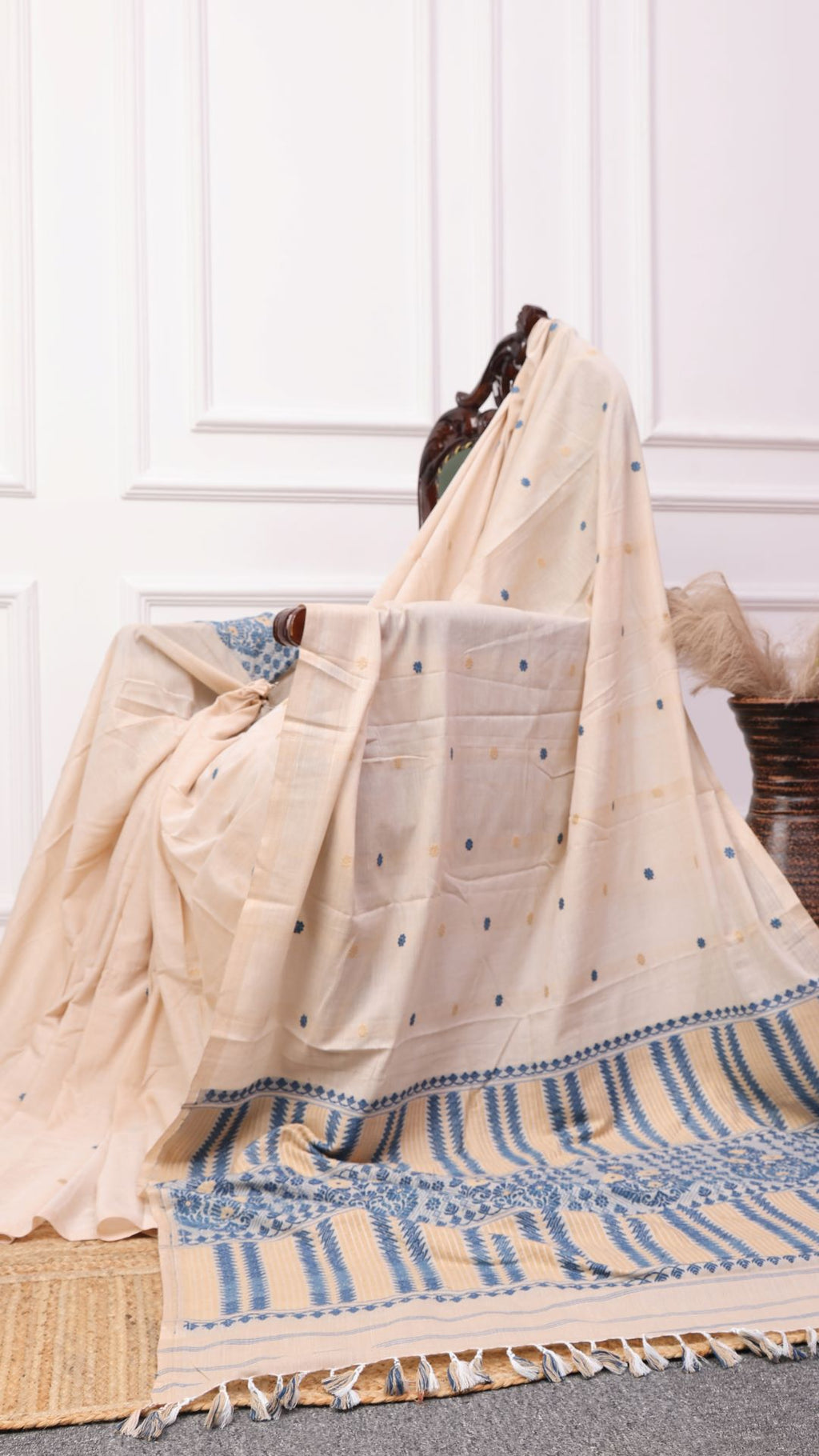 Beige Eri silk cotton saree