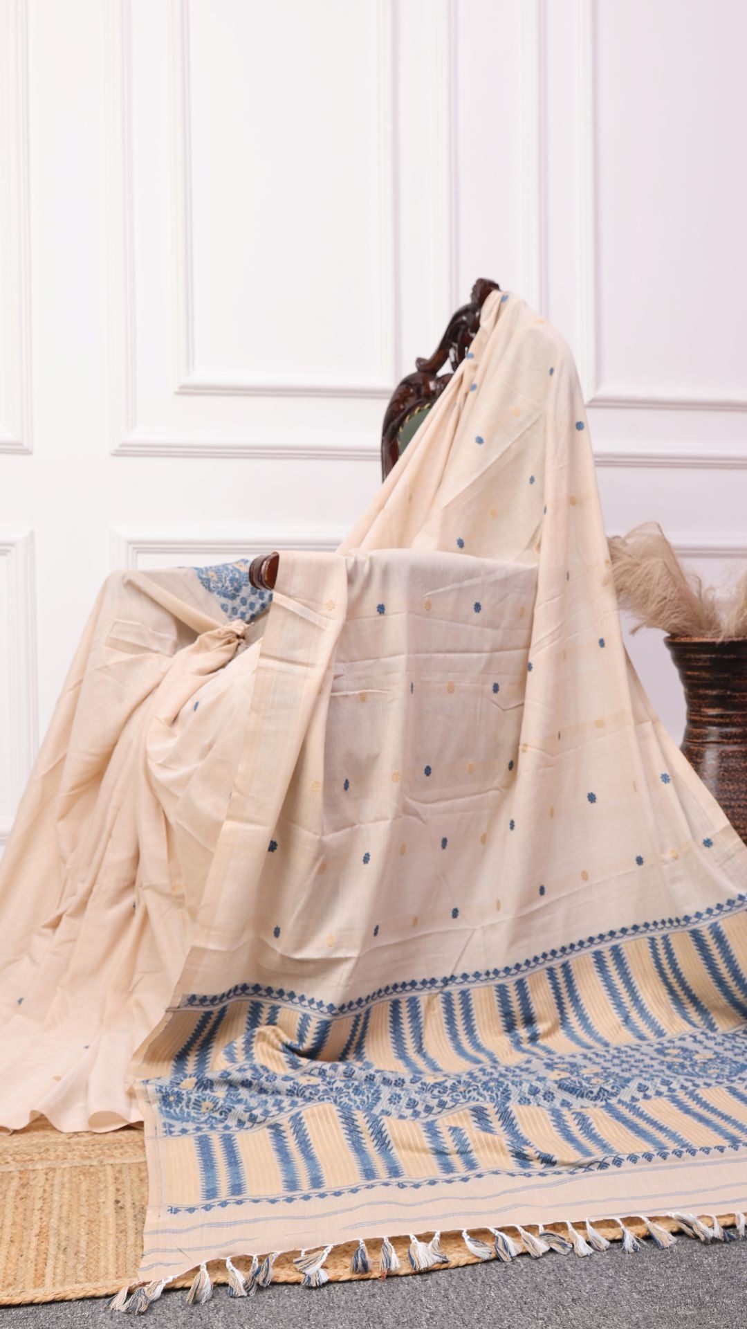 Beige Eri silk cotton saree