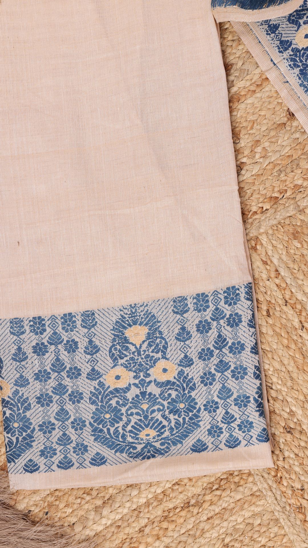 Beige Eri silk cotton saree
