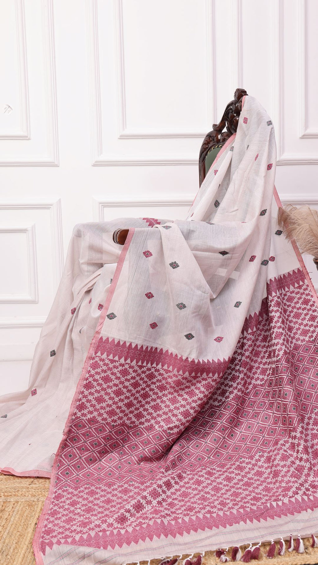 Lavender Cotton silk saree