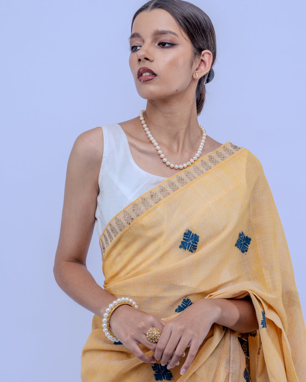 Aruna mustard Eri silk cotton saree