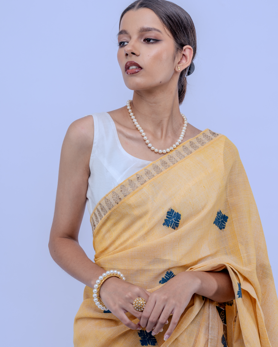 Aruna mustard Eri silk cotton saree