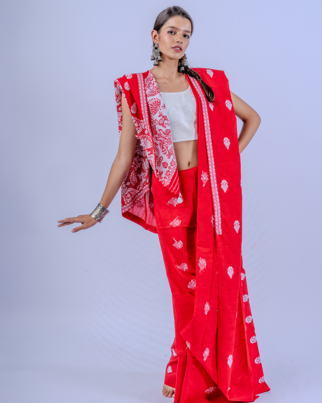 Lakshmi red Chhaya fine cotton saree