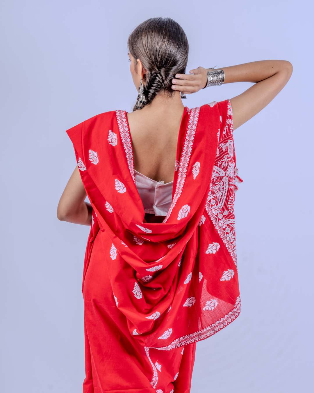 Lakshmi red Chhaya fine cotton saree