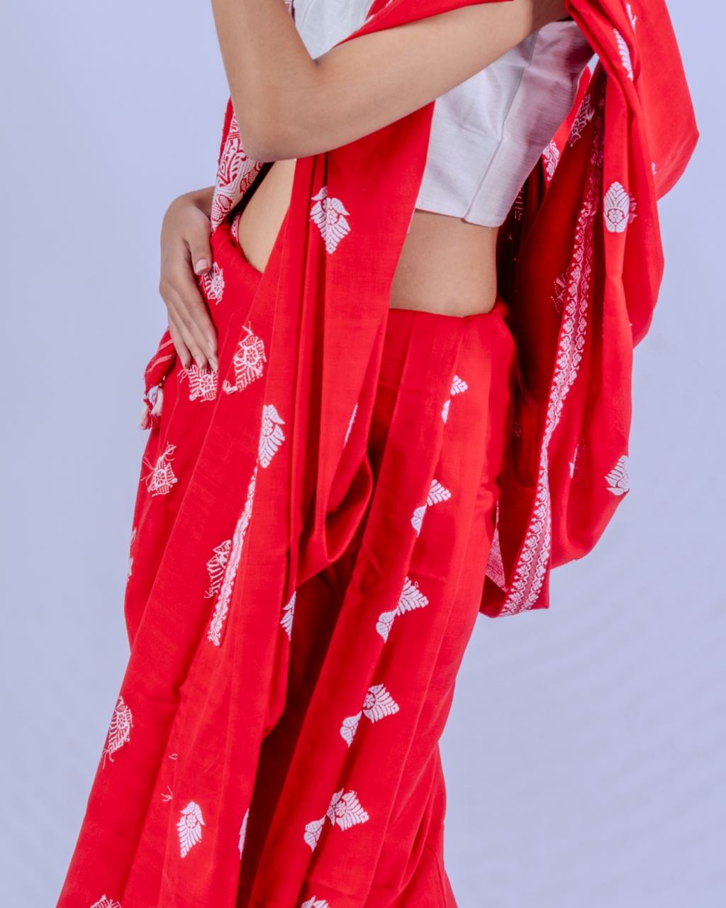 Lakshmi red Chhaya fine cotton saree