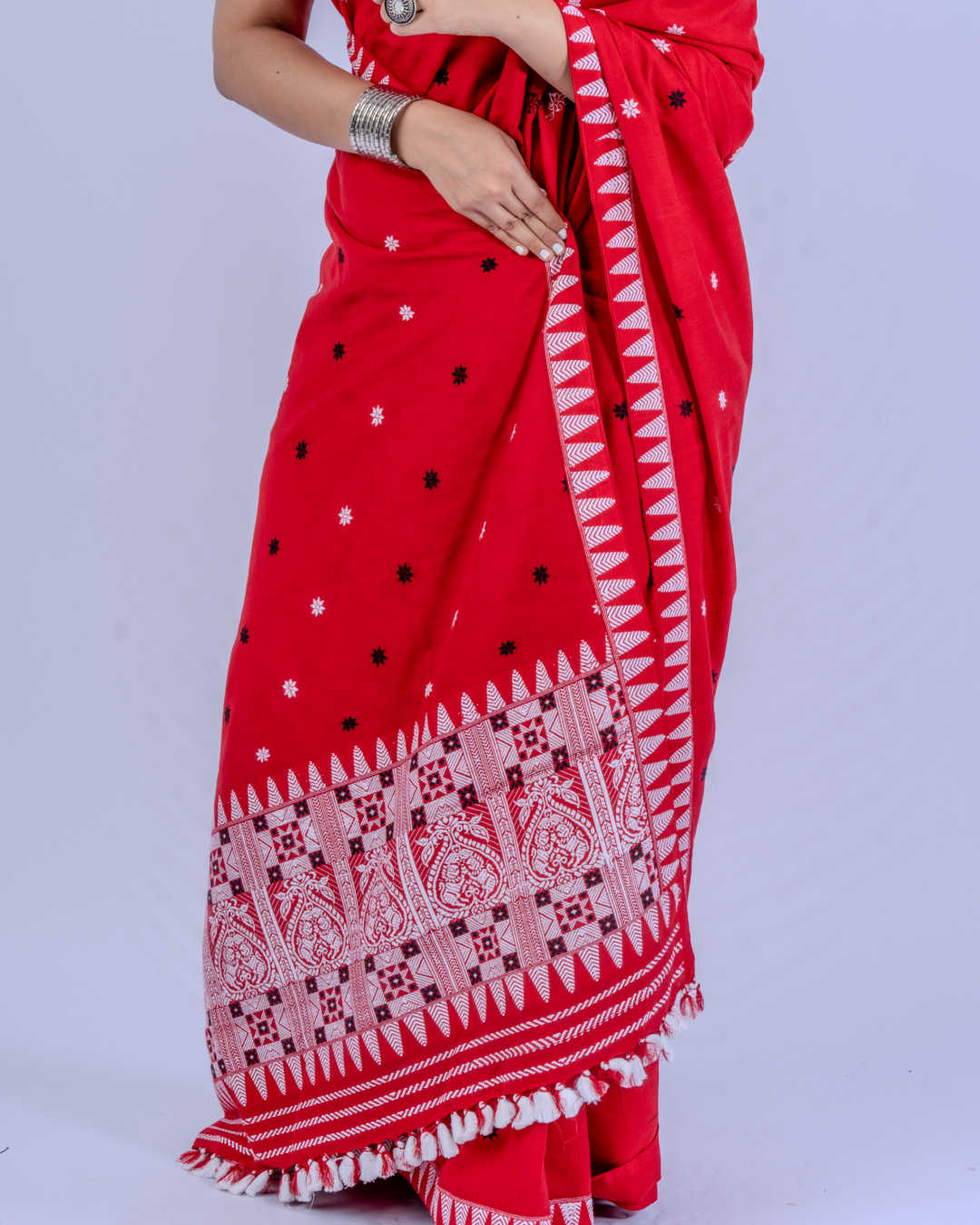 Cama crimson red Chhaya cotton saree