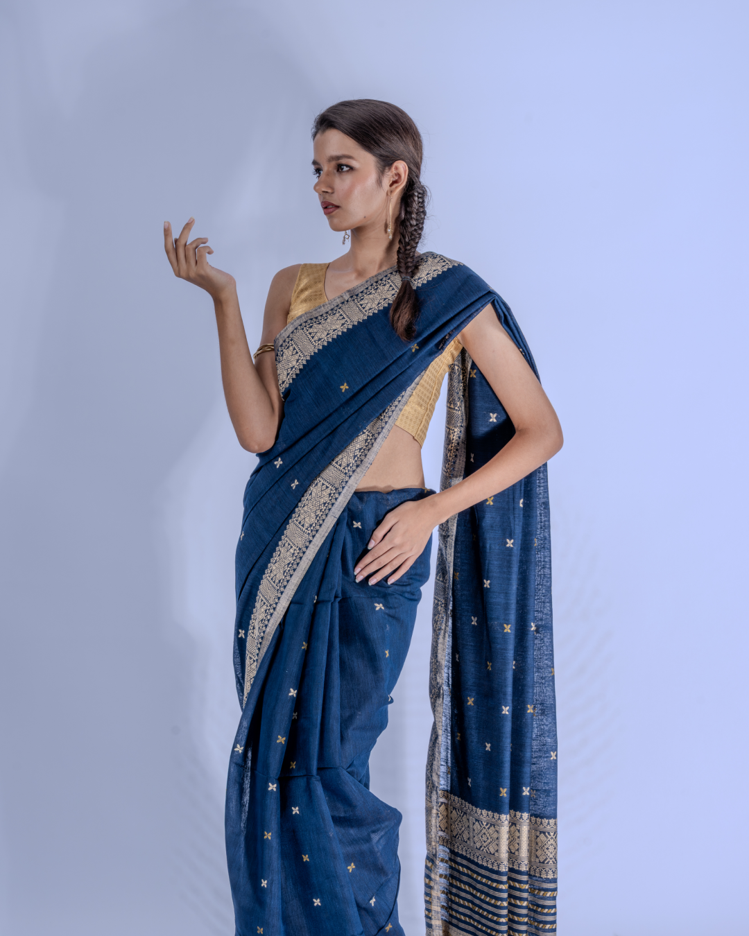Chennama indigo Eri Nuni silk saree