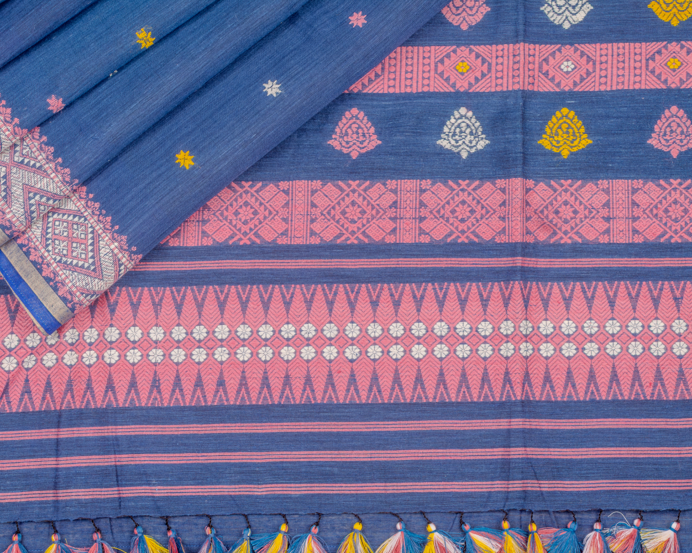 Amrita indigo pink Eri Nuni Silk saree