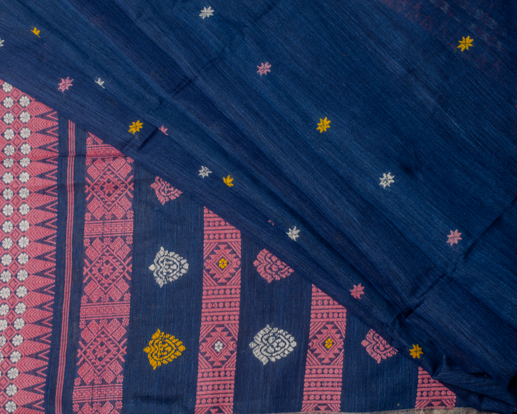 Amrita indigo pink Eri Nuni Silk saree