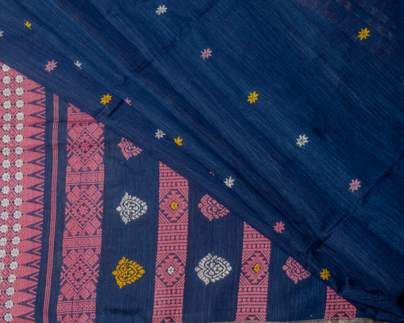 Amrita indigo pink Eri Nuni Silk saree