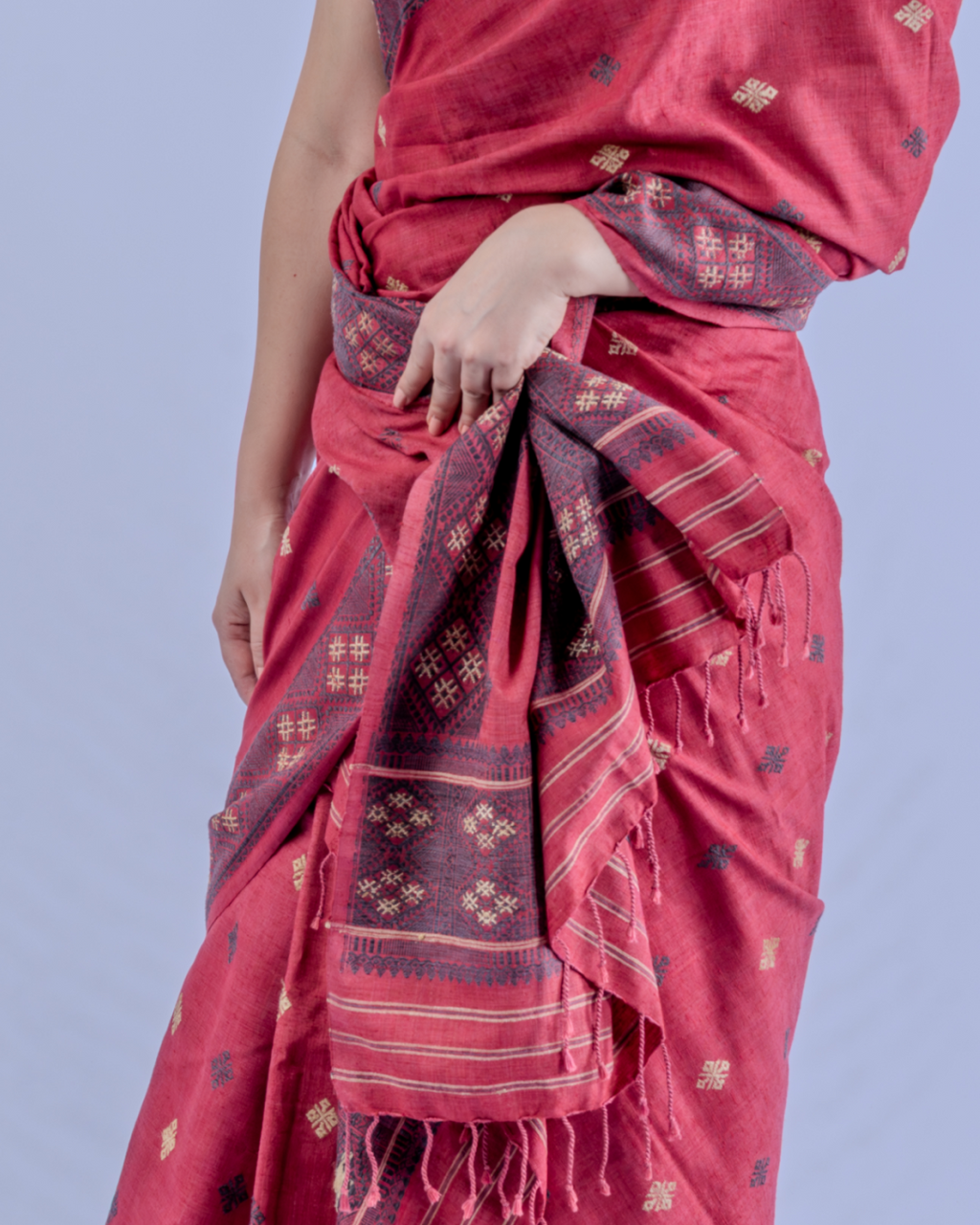 Pushpa coral Eri silk Mekhela sador