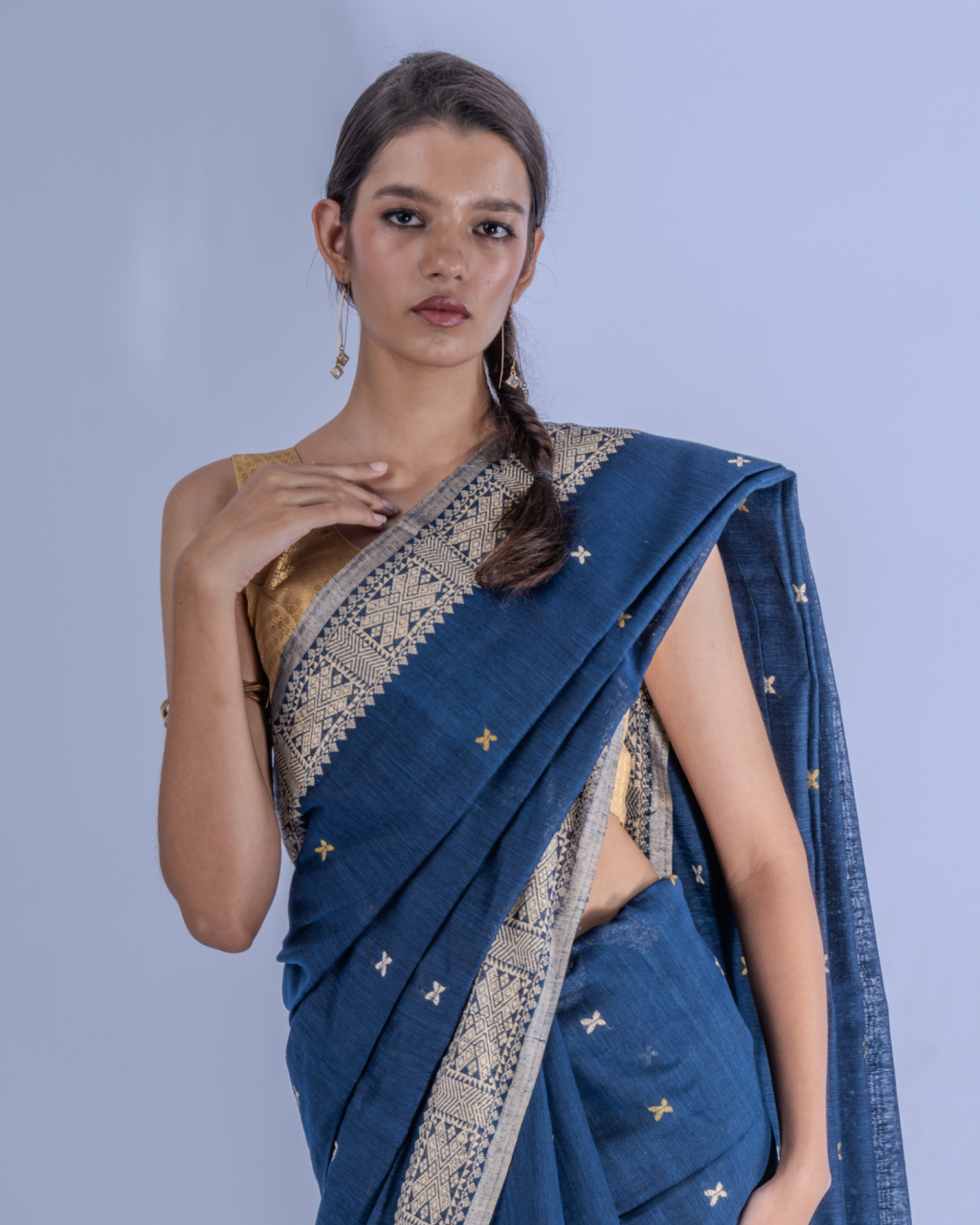 Chennama indigo Eri Nuni silk saree