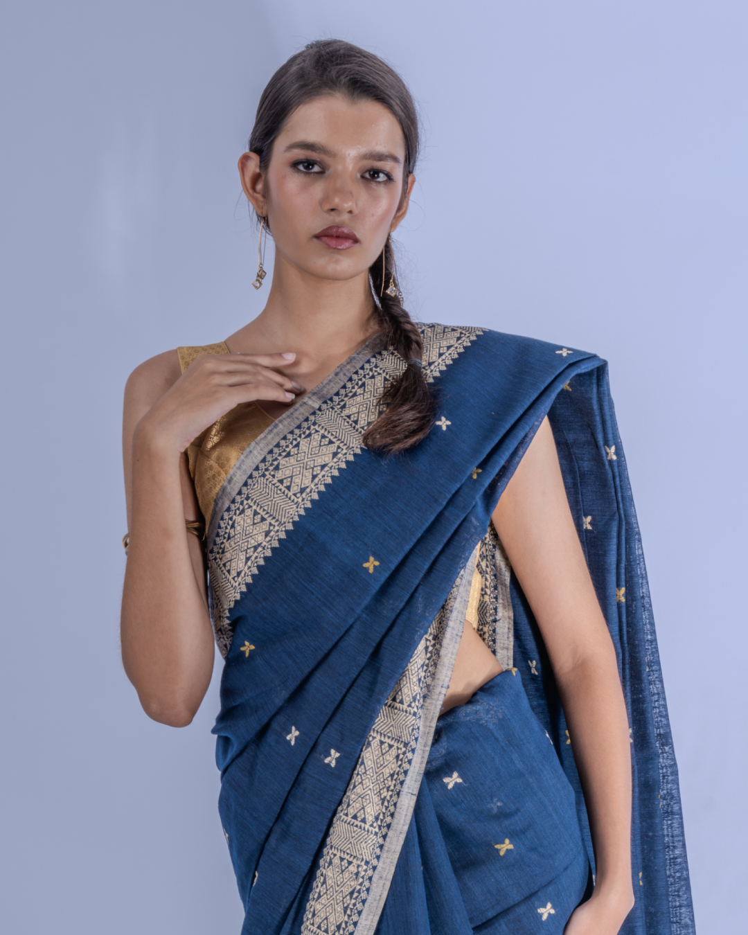 Chennama indigo Eri Nuni silk saree