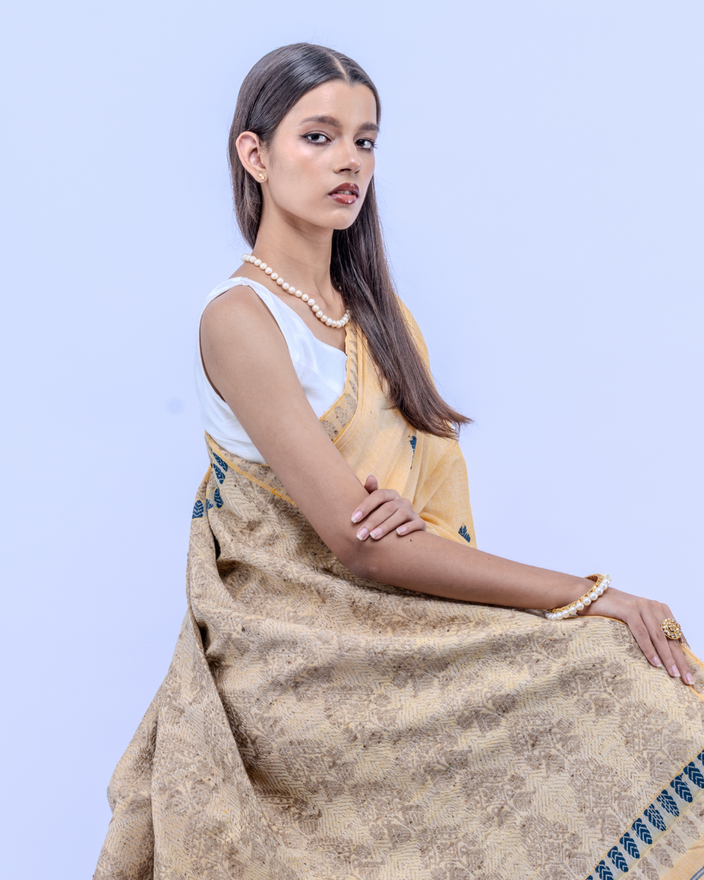 Aruna mustard Eri silk cotton saree