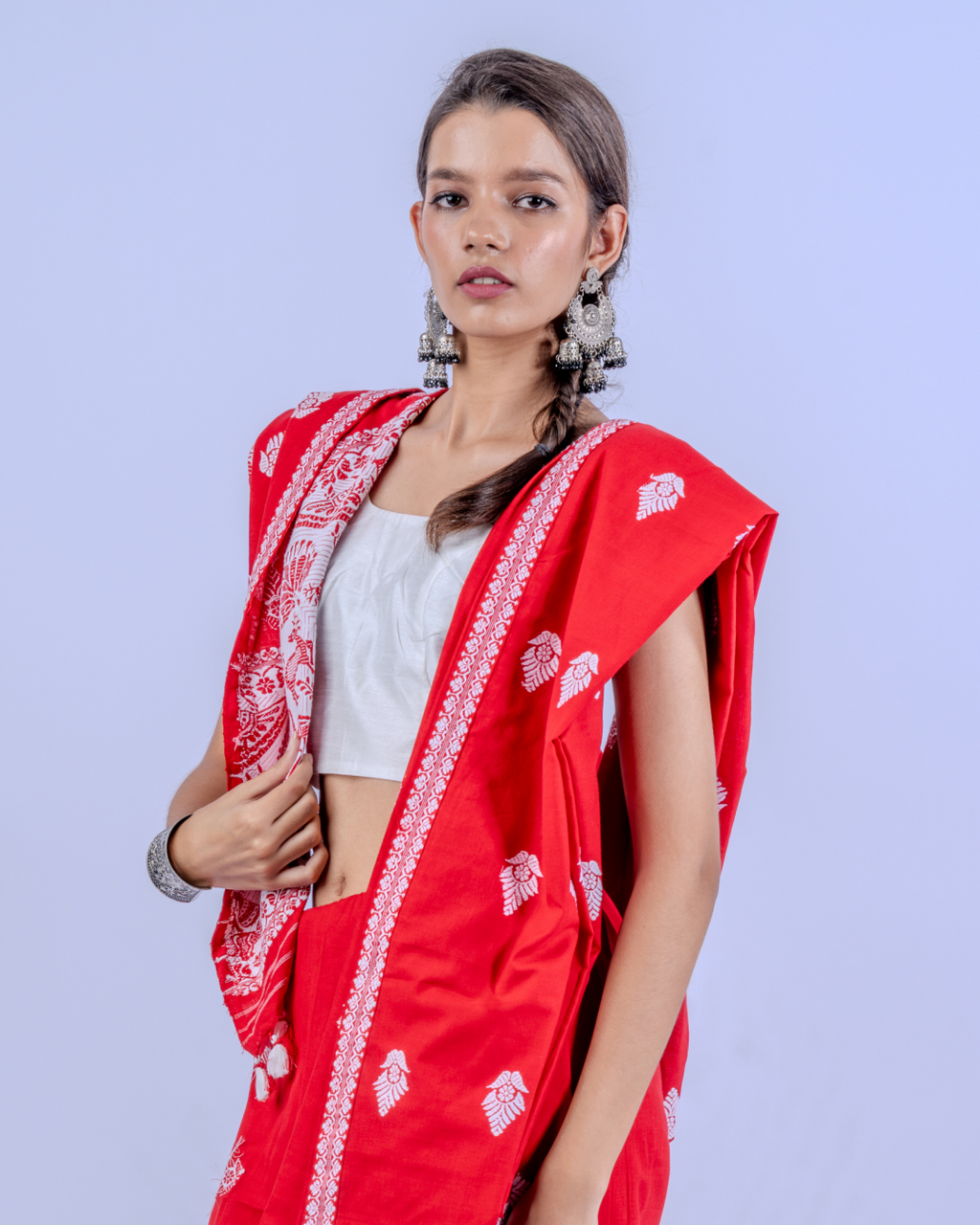 Lakshmi red Chhaya fine cotton saree