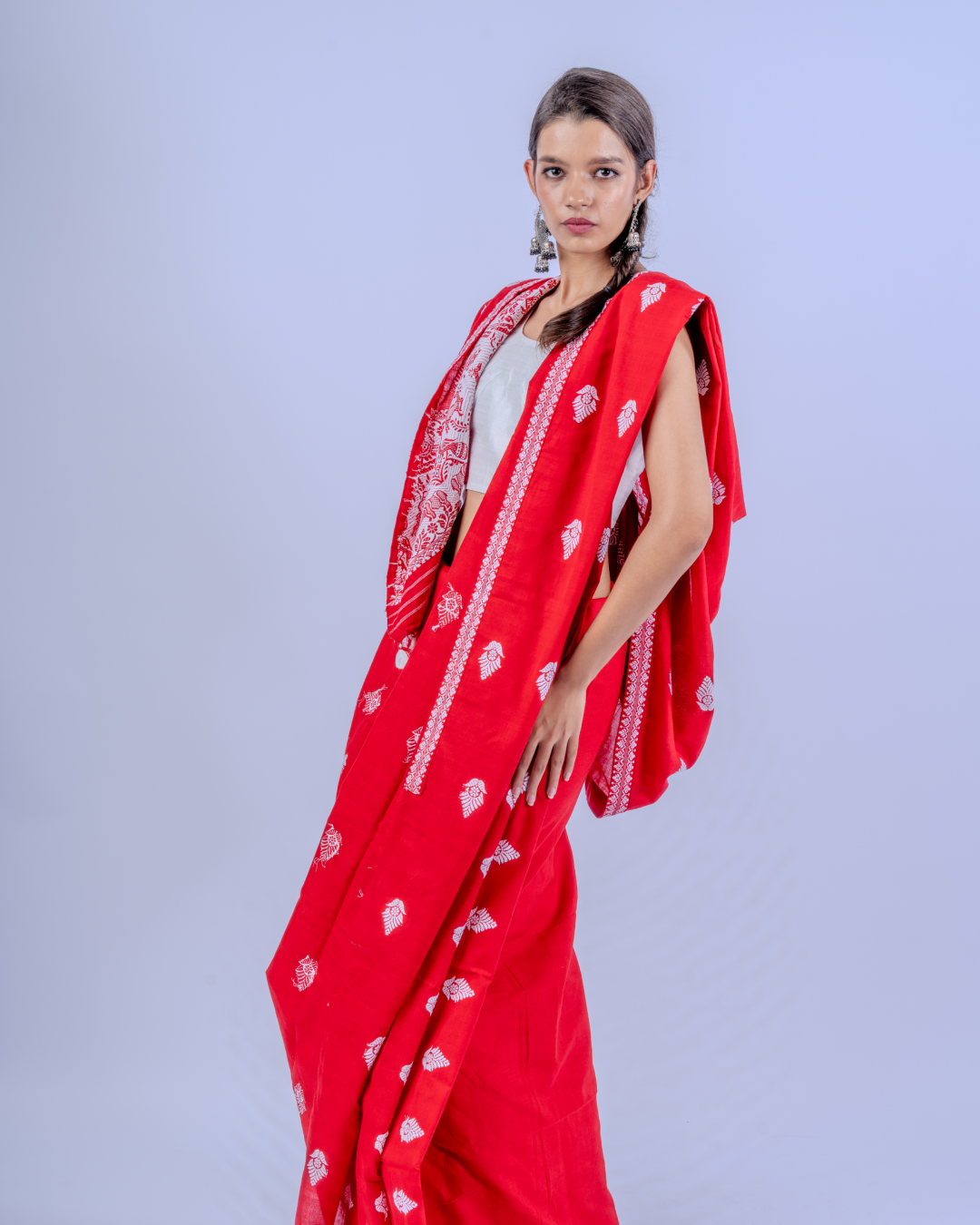 Lakshmi red Chhaya fine cotton saree