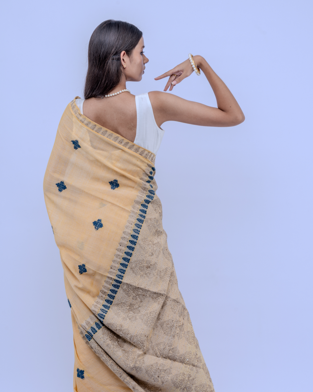 Aruna mustard Eri silk cotton saree