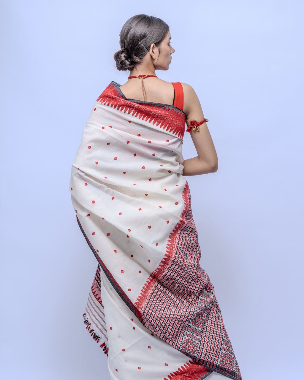 Sarojini cotton silk laal paar saree
