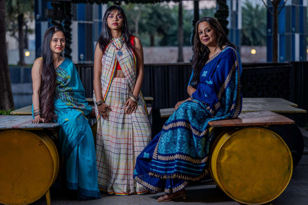 Sky blue cotton Grace Gero saree