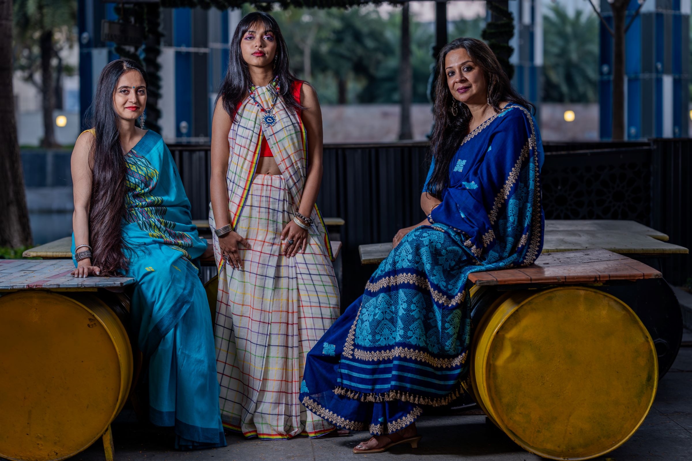 Sky blue cotton Grace Gero saree