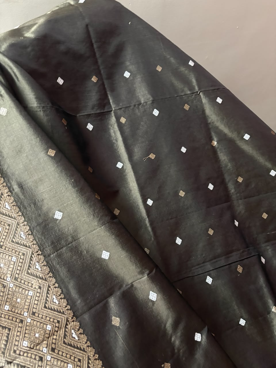 Forest green Mulberry saree