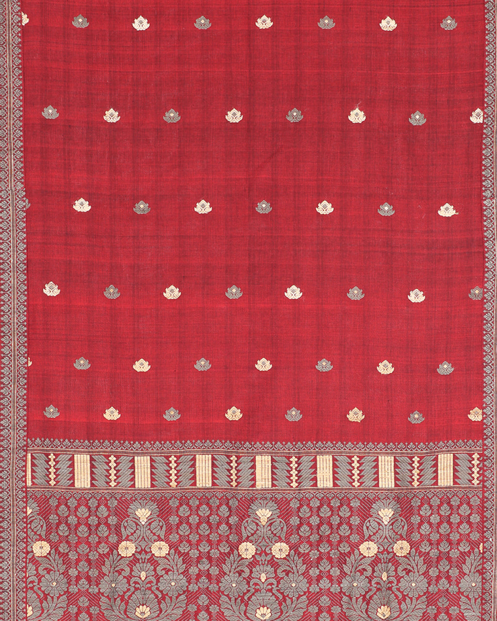Ankita Maroon cotton silk Mekhela sador