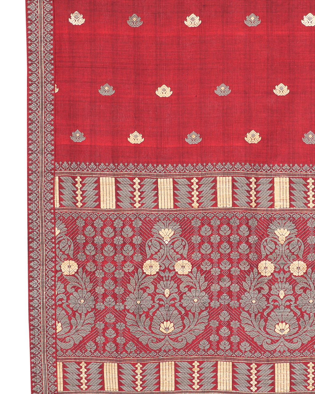 Ankita Maroon cotton silk Mekhela sador
