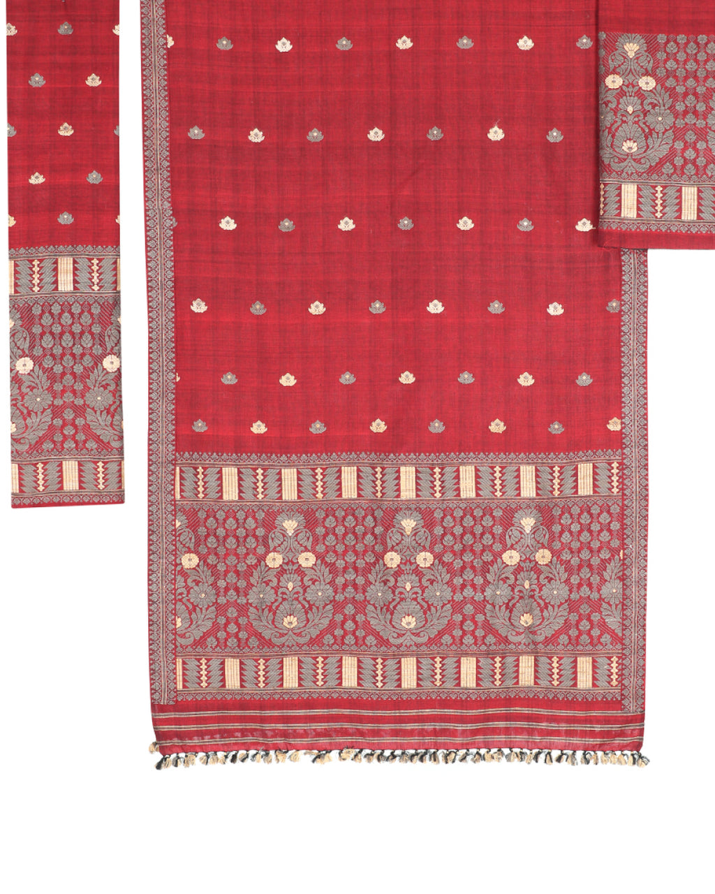 Ankita Maroon cotton silk Mekhela sador