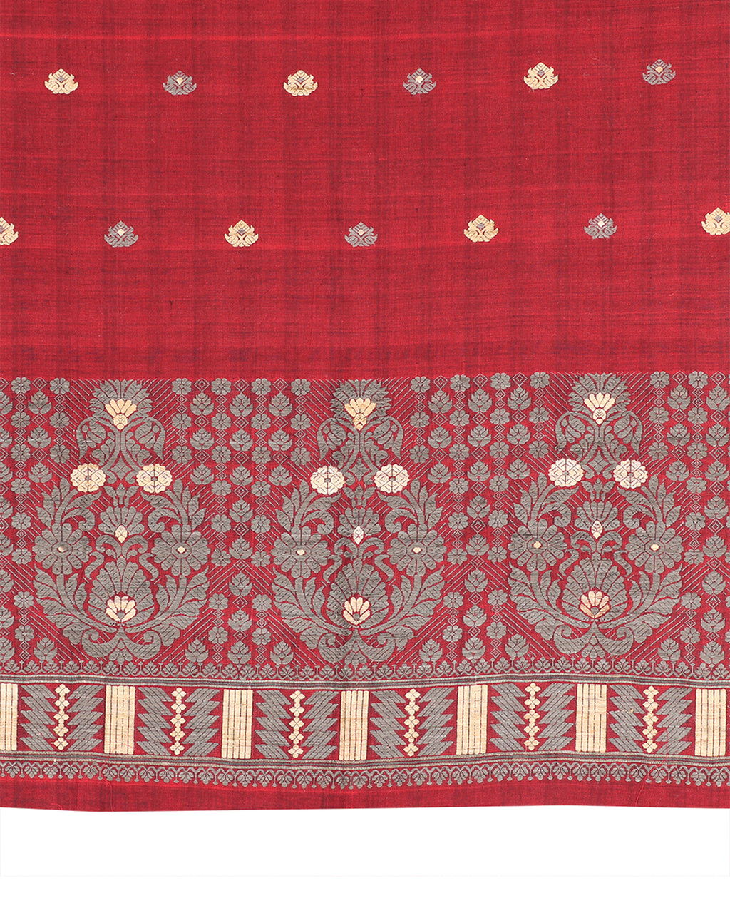 Ankita Maroon cotton silk Mekhela sador