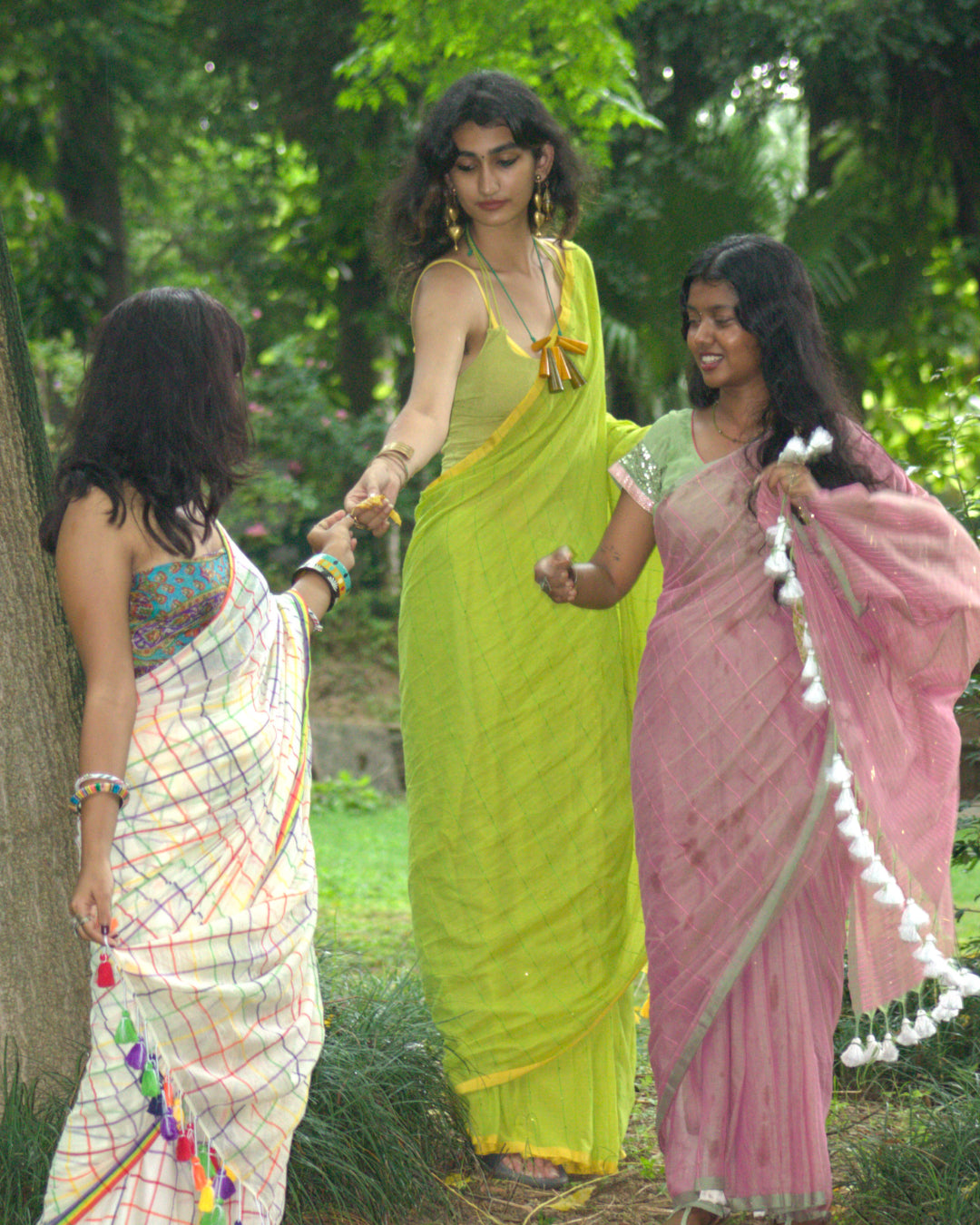 Rama jikmik pink Mul cotton saree