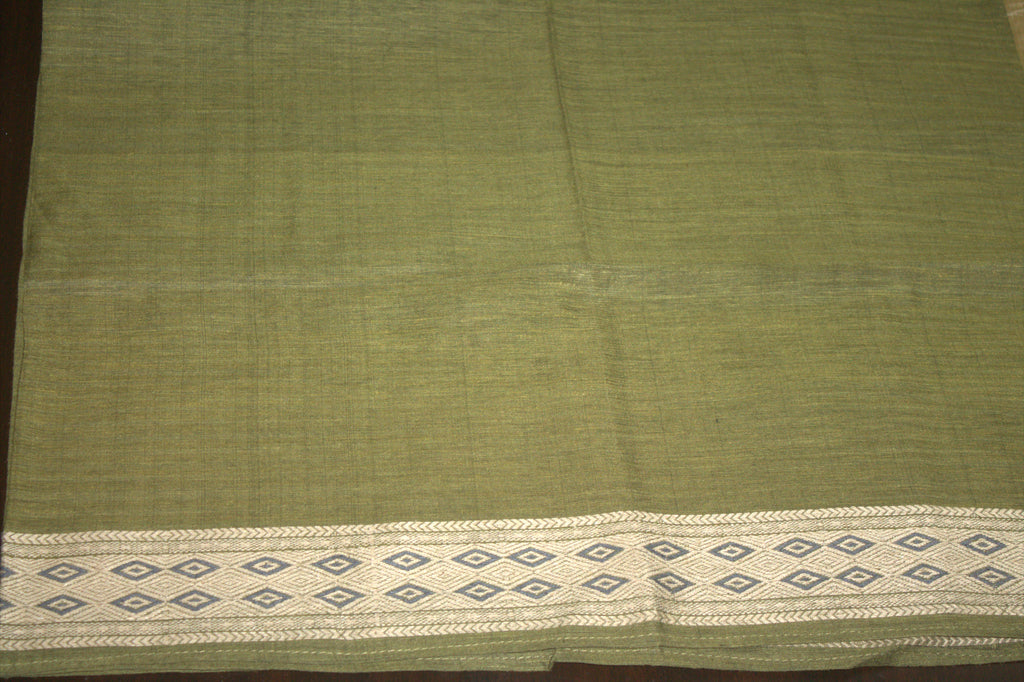 Amrita olive green Eri Nuni silk saree