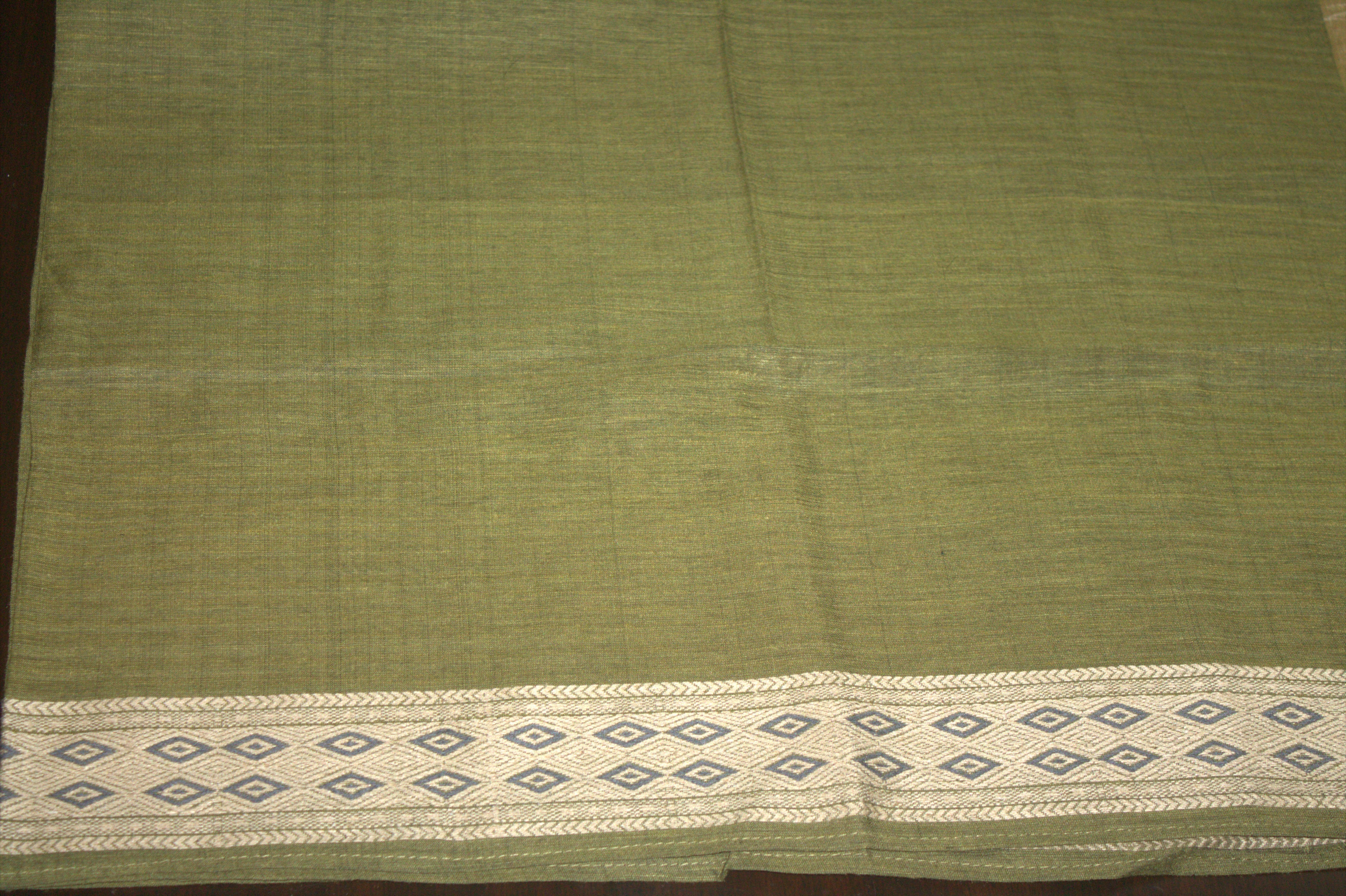 Amrita olive green Eri Nuni silk saree