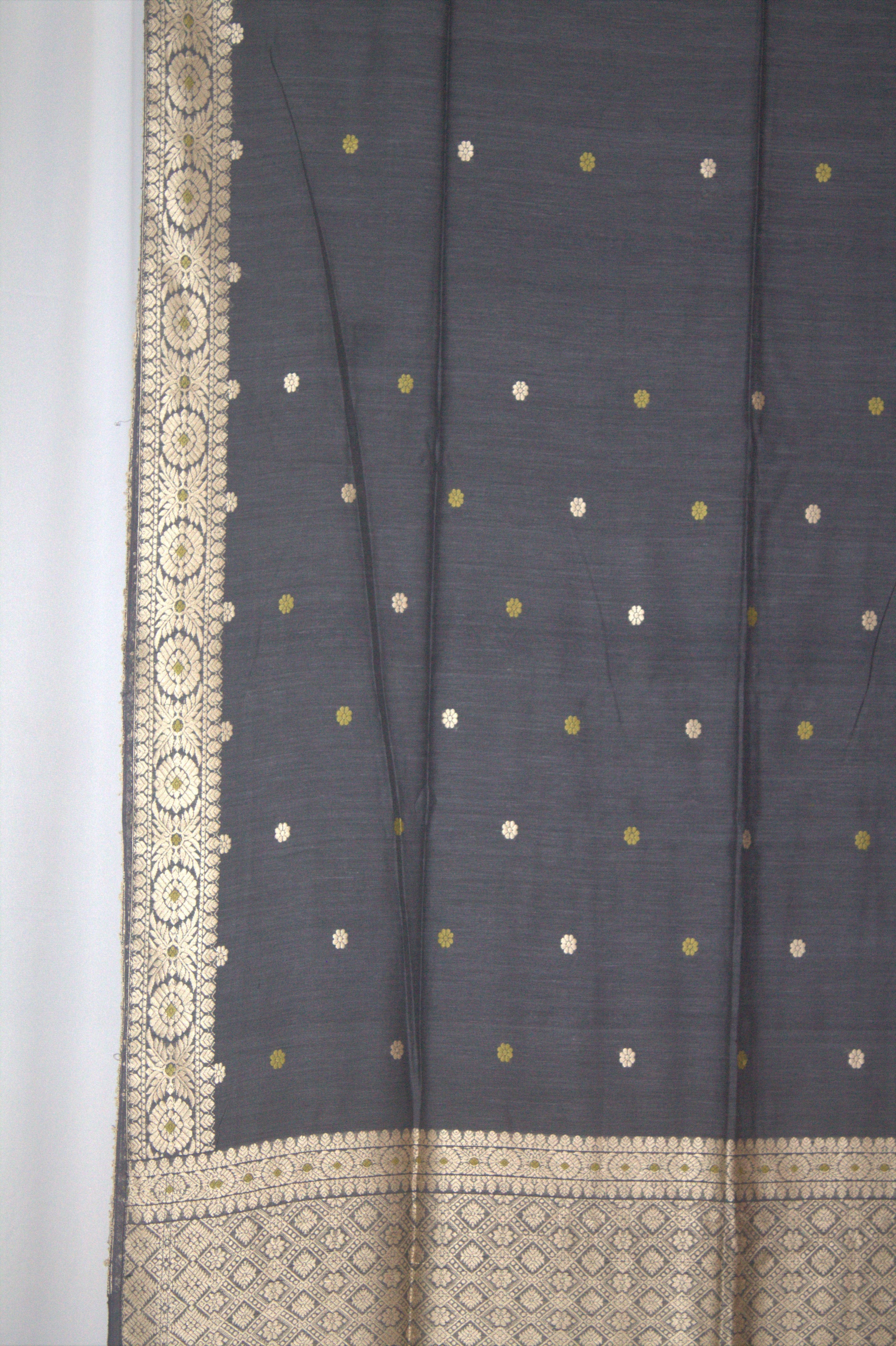 Hazrat onyx grey Eri Nuni silk saree