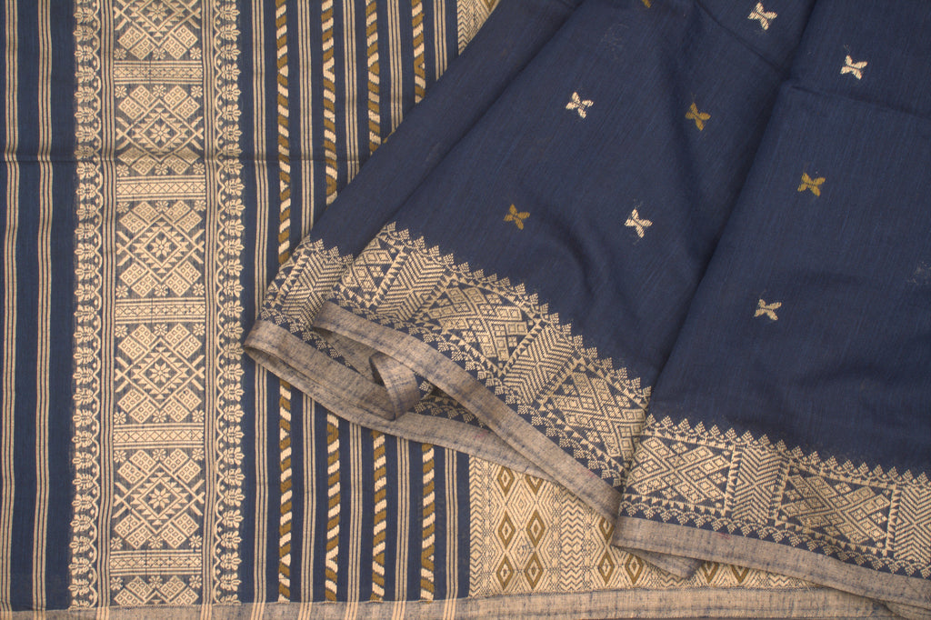 Chennama indigo Eri Nuni silk saree
