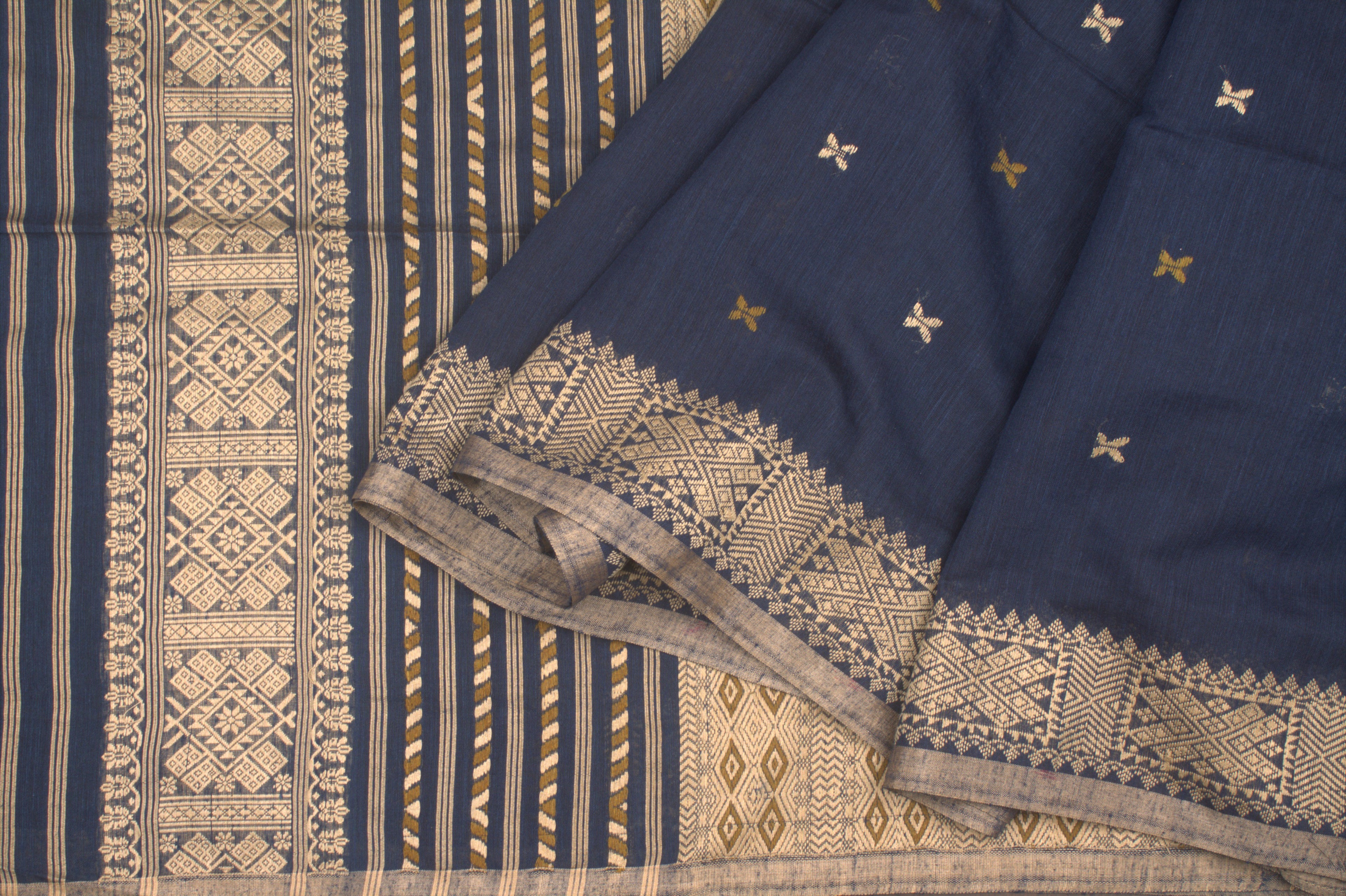 Chennama indigo Eri Nuni silk saree