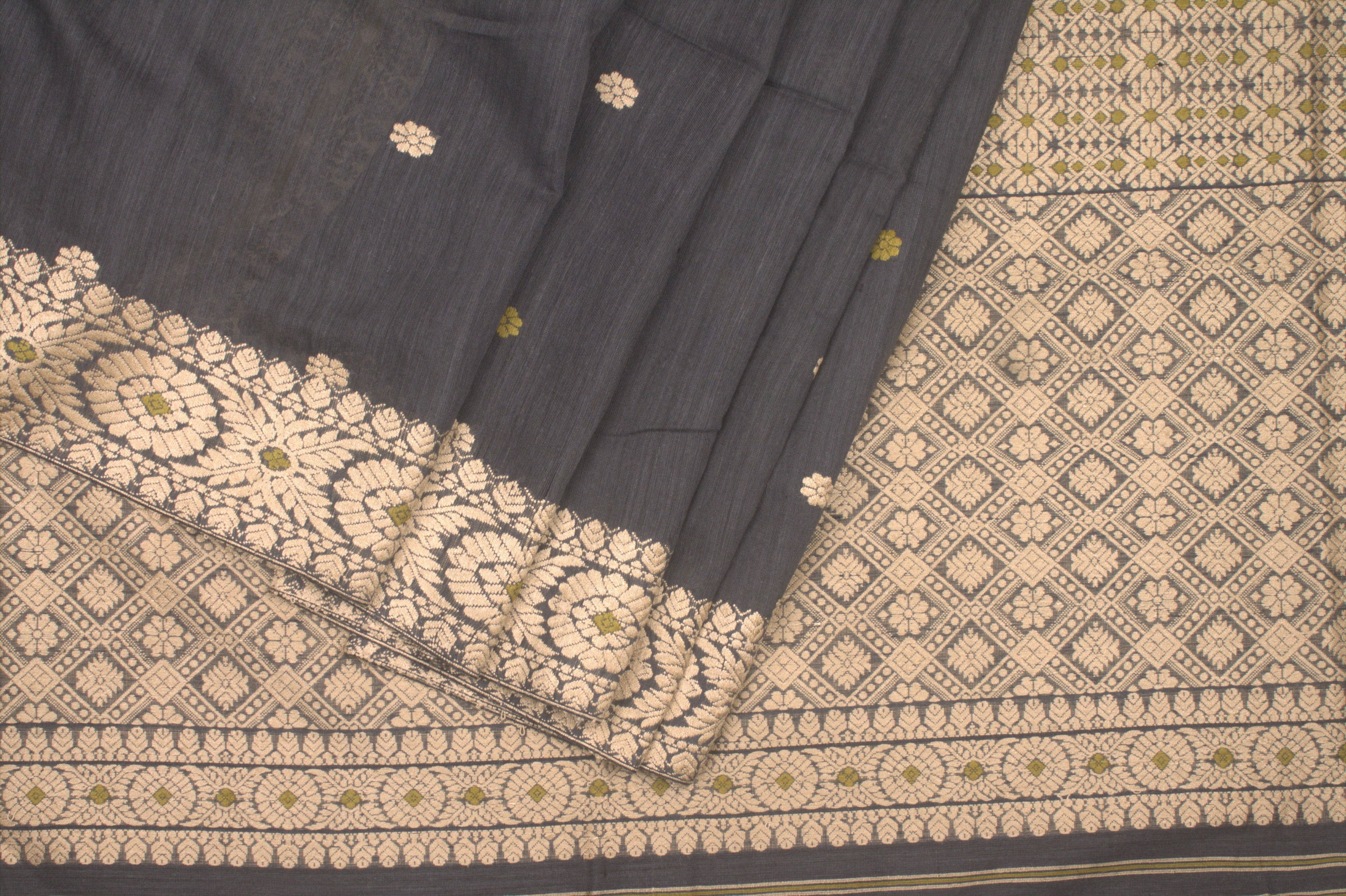 Hazrat onyx grey Eri Nuni silk saree