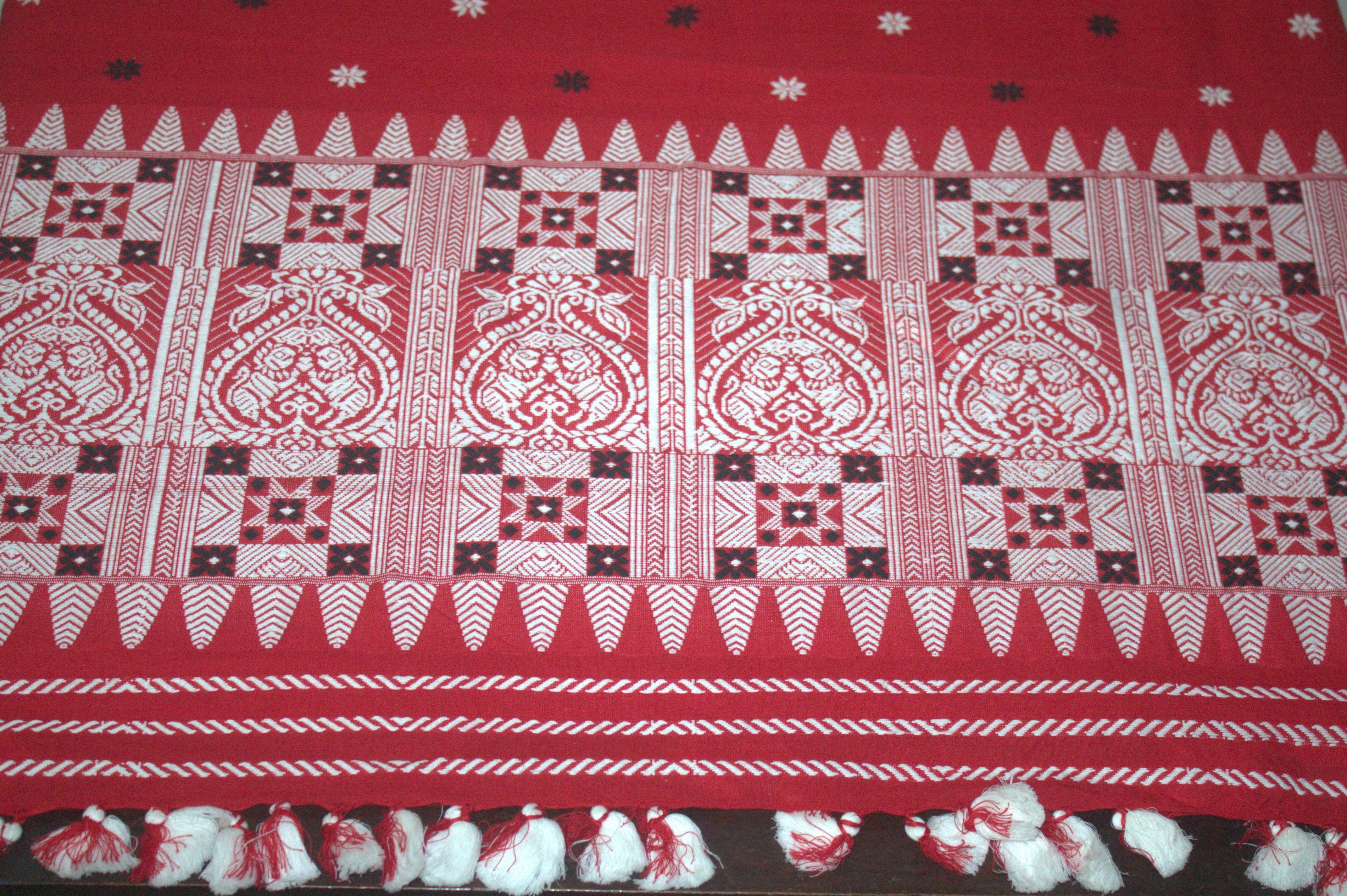 Cama crimson red Chhaya cotton saree