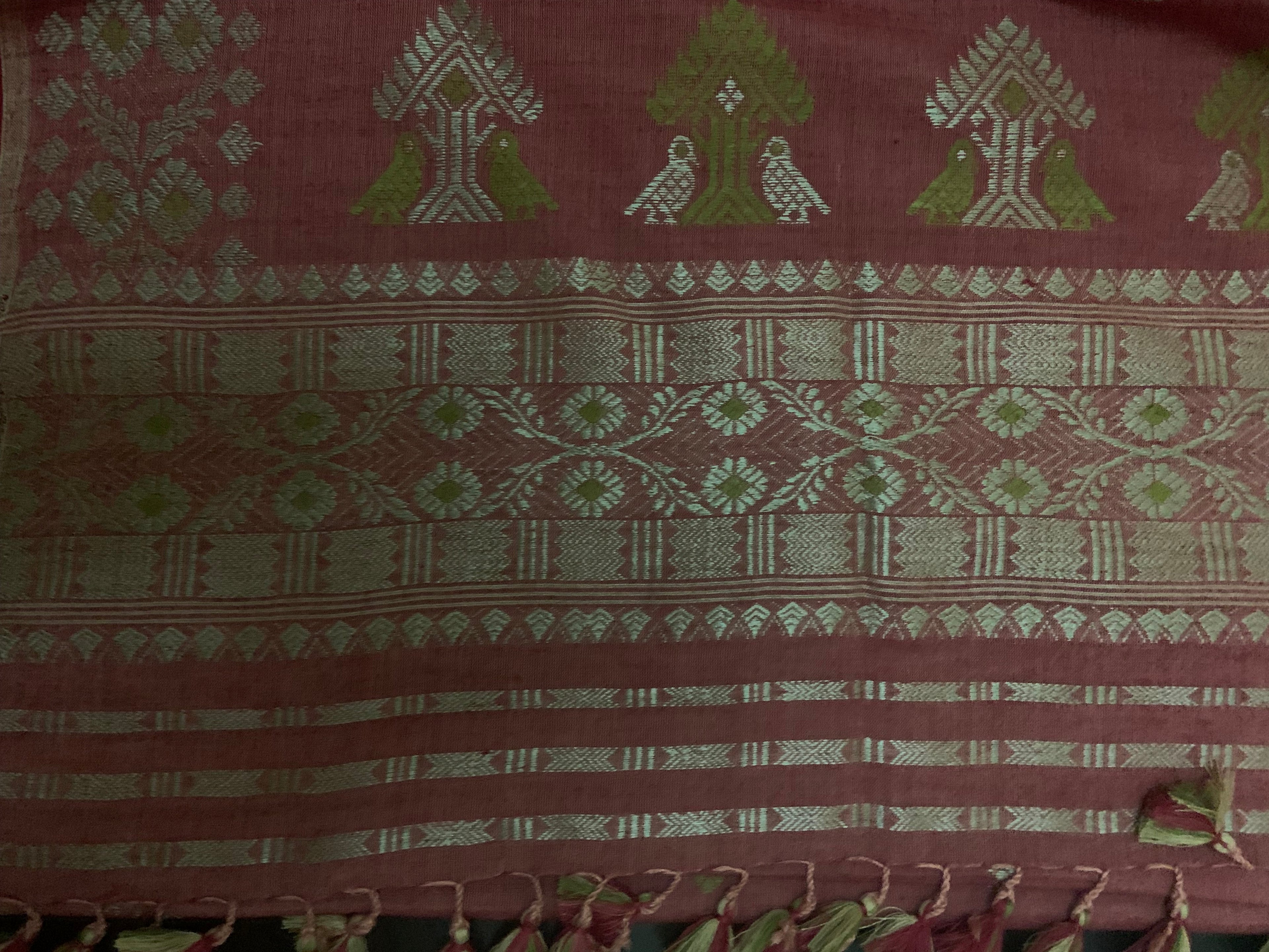 Dusty rose naturally dyed Eri silk saree